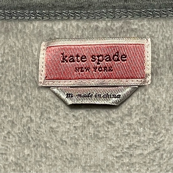 Kate Spade New York Gray Velour Long Sleeve "All Is Bright" Sweatshirt - Size M - Picture 3 of 7
